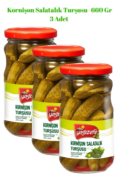 Yağızefe No:2 Kornişon Salatalık Turşusu 660 gr X 3 Adet