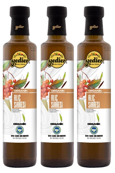 Yedier Organik Alıç Sirkesi 500 ml x 3 Adet