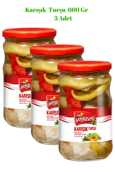 Yağızefe Karışık Turşu 660 Gr x 3 Adet
