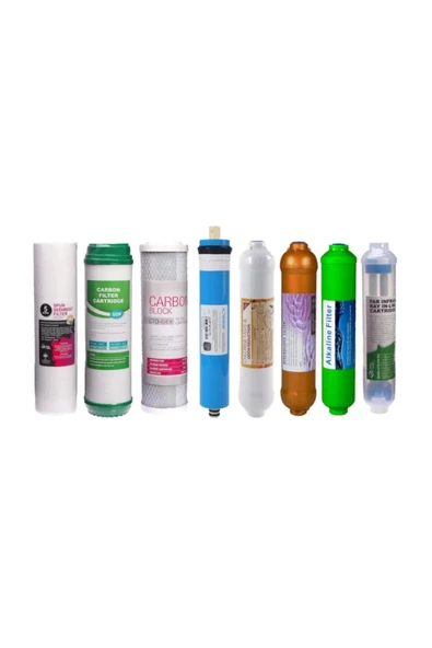 Su Arıtma Cihazı 8' li Filtre Seti Vontron Membranlı Gold Mineral Alkali Detox Filtre