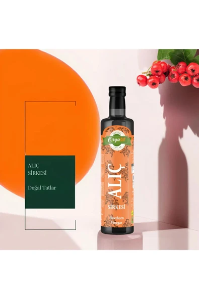 ORGATAT 500 ml Alıç Sirkesi Doğal Fermantasyon Hawthorn Vinegar - 3