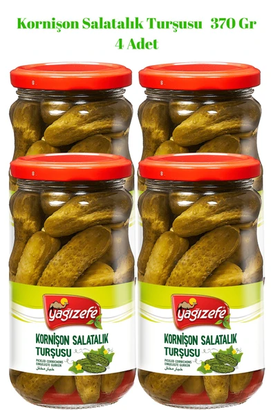 Yağızefe Kornişon Salatalık Turşusu 370 gr X 4 Adet
