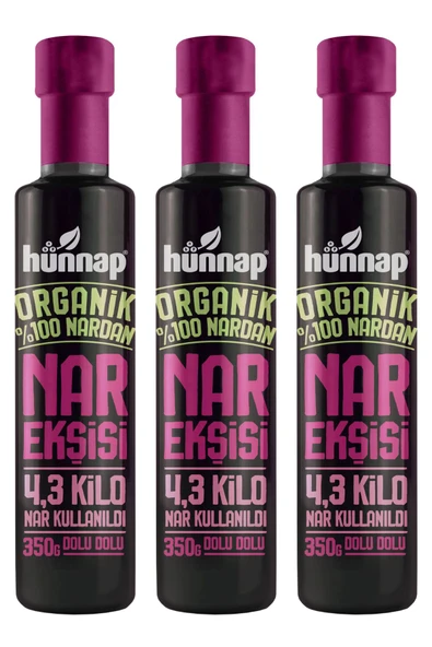 Hünnap Organik Nar Ekşisi 350 Gr x 3 Adet