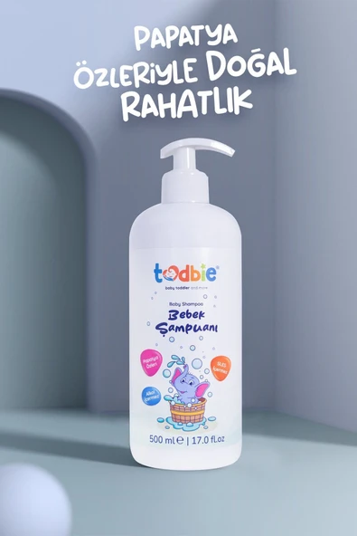 TODBİE 500mlx6 Adet Bebek Saç & Vücut Şampuanı,göz Yakmayan,boyasız,alkolsüz,parabensiz,sles Içermez - Resim 5