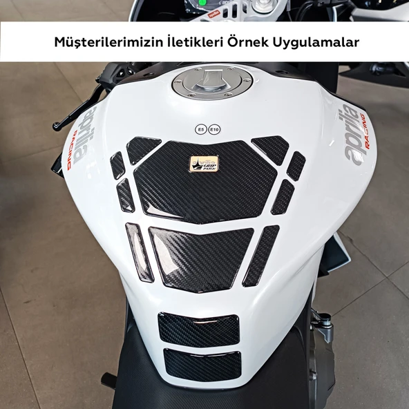 Aprilia RS 457 ile Uyumlu Kaydırmaz 6D Karbon Tank Pad GC11 - Resim 3