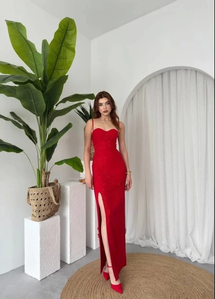 Stor Gül Detaylı Elbise - 4