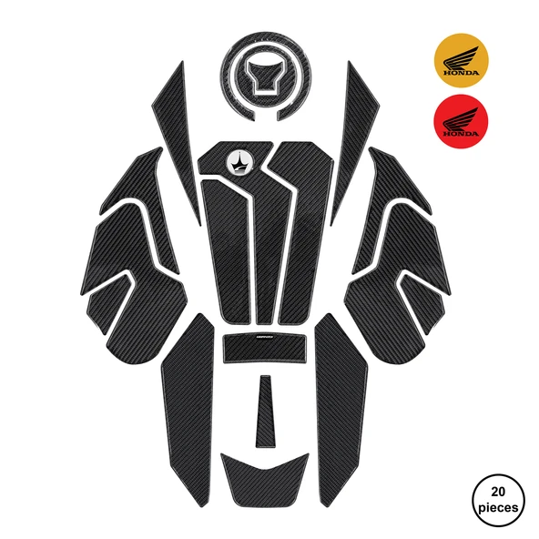 Honda Hornet 750 2025 ile Uyumlu Kaydırmaz 6D Karbon 20 Parça Tank Pad Seti GC42 ürün görseli