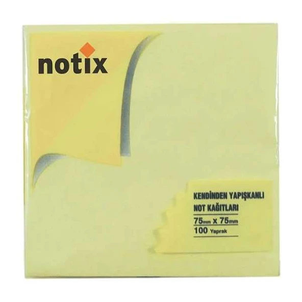 Notix Pastel Sarı 100 Yaprak 75x75