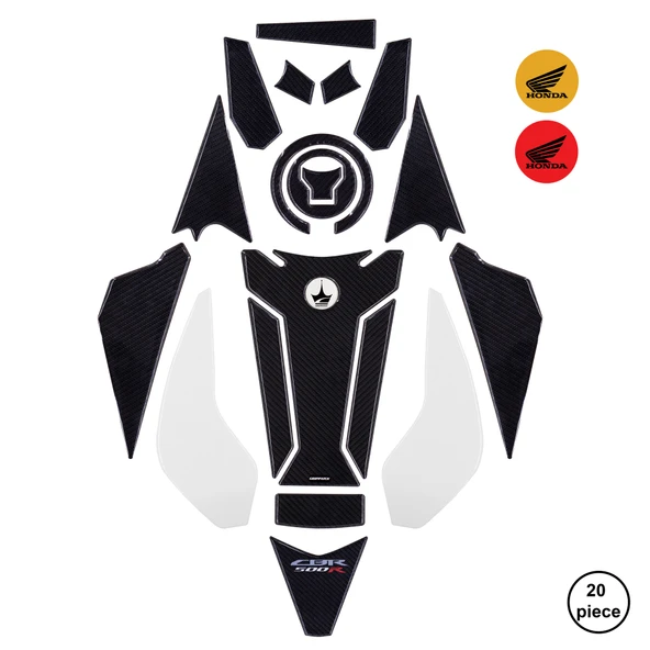 Honda CBR500 2025 ile Uyumlu Kaydırmaz 6D Karbon 20 Parça Tank Pad Seti GC30 ürün görseli