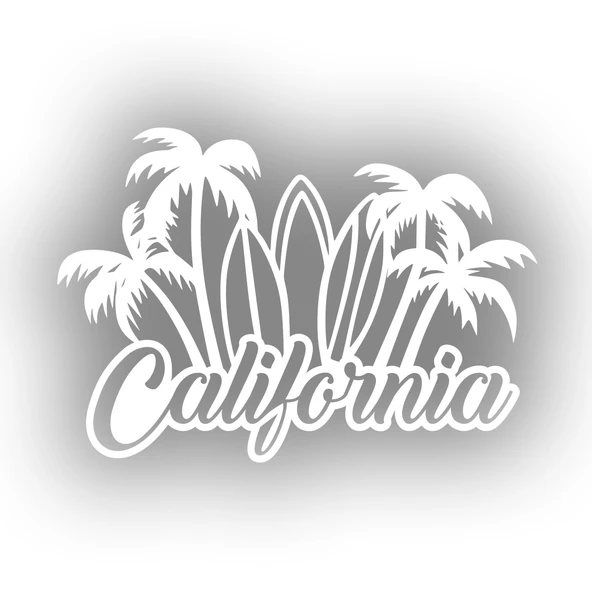 California Sticker 17x17 Cm Beyaz ürün görseli