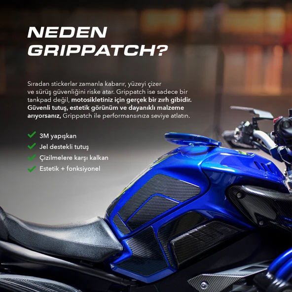 Grippatch Ducati, Mv Agusta ile Uyumlu Universal 6D Karbon Tank Pad GC02 - 4