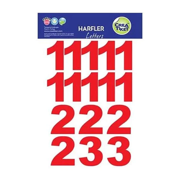 Crea 1342 XL Rakam Etiketi Kırmızı