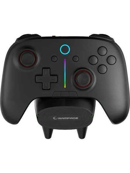 Rampage HYDRA PRO Siyah BT + 2.4 GHz Şarj İstasyonlu PC Gamepad RGB Joypad