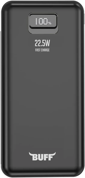 BUFF LABS BP18 22.5W 20.000Mah LCD Ekran Dahili Kablolu Taşınabilir Powerbank (Siyah)