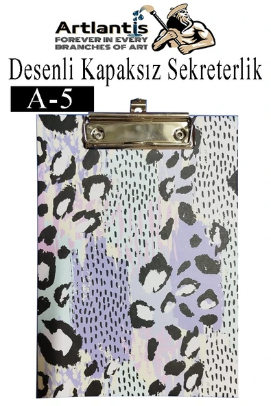 Desenli Sekreterlik Kapaksız A5 1 Adet Renkli Desenli A5 Sekreterlik Klipsli Metal Mekanizmalı 80 Yaprak Kapasiteli - 4
