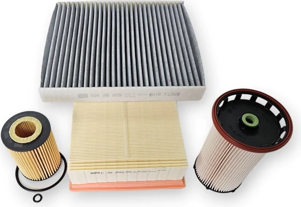 Mann Audi A3 Hb 2017-2020 1.6 Dizel Hava Yağ Yakıt Polen Filtre Seti Mann - Resim 3