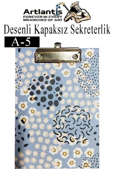 Desenli Sekreterlik Kapaksız A5 1 Adet Renkli Desenli A5 Sekreterlik Klipsli Metal Mekanizmalı 80 Yaprak Kapasiteli - 2