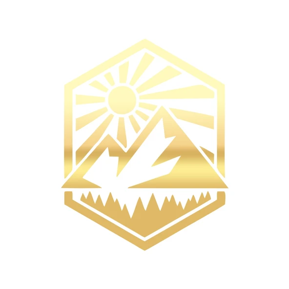 Dağ ve Güneş Sticker 17x17 Cm Gold ürün görseli