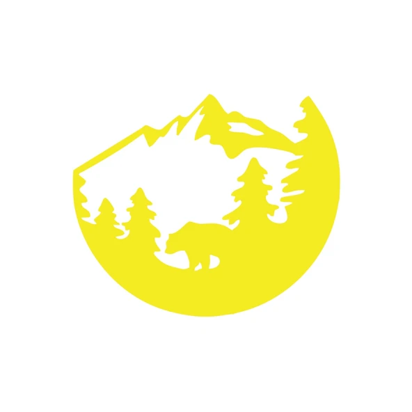 Doğa ve Dağ Sticker 17x17 Cm Sarı ürün görseli