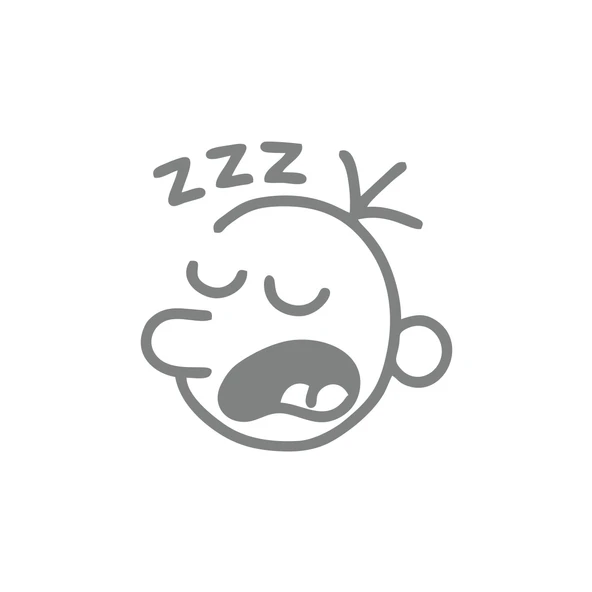 Zzz Uyuyan Surat Sticker 17x17 Cm Gri