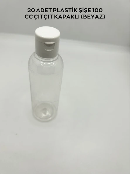 20 ADET PLASTİK ŞİŞE 100 CC / 250 CC / 350 CC ÇITÇIT KAPAKLI  BEYAZ - 2
