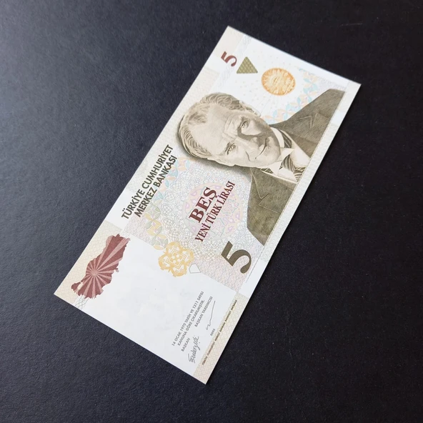 Escoines Koleksiyon 39963684eecf7ec06f 8.Emisyon 5YTL ÇİL Yeni Türk Lirası Eski Kağıt Para - 3