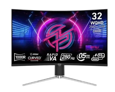 MSI 31.5'' MPG 325CQRXF 2560x1440 (WQHD) CURVE 1000R RAPID VA 280HZ 0.5MS ADAPTIVE-SYNC GAMING MONITOR
