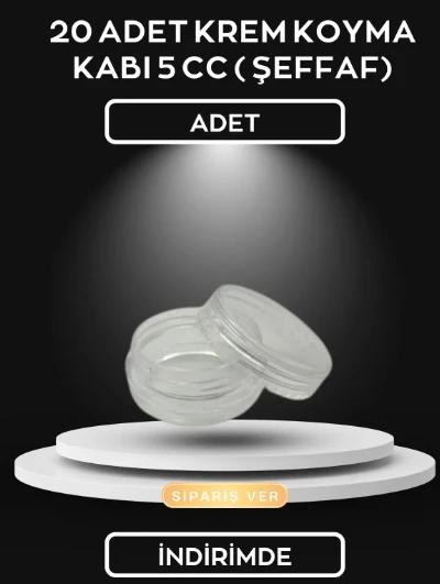 20 ADET KREM KOYMA KABI 5 CC ( ŞEFFAF)