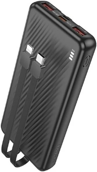 Coverzone Borofone 10000mAh PD20W 22.5W QC3.0 37Wh Dahili Kablolu Güç Bankası Powerbank iPhone ile Uyumlu Şarj Seviyesi Led Gösterli Kompak ve Modern Tasarım ürün görseli