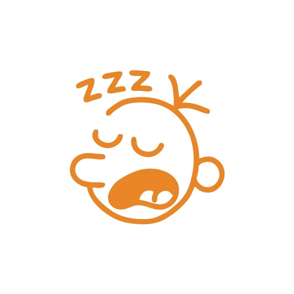 Zzz Uyuyan Surat Sticker 17x17 Cm Turuncu ürün görseli