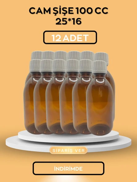 12 ADET AMBER CAM ŞİŞE 100 CC - 2