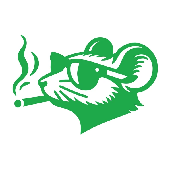 Gözlüklü Fare Sticker 17x17 Cm Yeşil ürün görseli