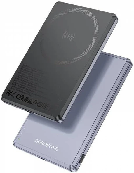 Coverzone Borofone 5000mAh 20W, Kablosuz Şarj Desteği MagSafe ile Uyumlu Güç Bankası Powerbank iPhone ile Uyumlu Şarj Seviyesi Led Gösterli Kompak ve Modern Tasarım BJ50 ürün görseli