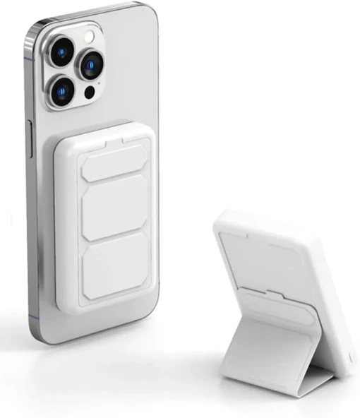 Coverzone 15W 10000 mAh Powerbank Magsafe Uyumlu Kablosuz Şarj Magnetic Güç Bankası Stand Olabilme Özellikli Wireless Output Y133 - Resim 3