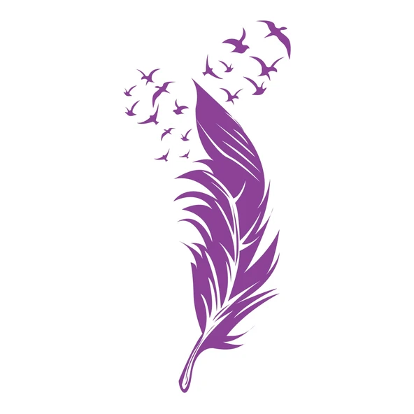 Tüyden Uçan Kuşlar Sticker 17x17 Cm Mor ürün görseli