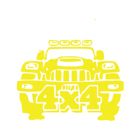 4x4 Off Road Jeep  Sticker 17x17 Cm Sarı