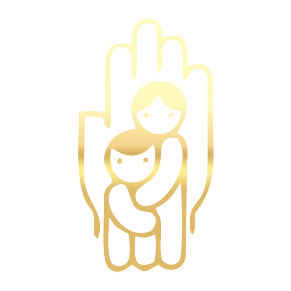 Çocukları Koru Sticker 17x17 Cm Gold ürün görseli