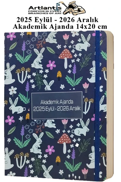 Akademik Ajanda 2025 Eylül - 2026 Aralık 17x24 cm Lastikli 1 Adet Ciltli Sert Kapak Planlayıcı Haftalık Ajanda - 3