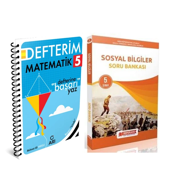 Arı 5. Sınıf Matematik Defteri Matemito ve Referans Sosyal Bilgiler Soru Bankası Seti 2 Kitap