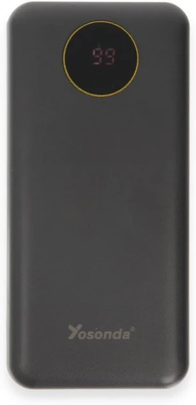 Coverzone Yosonda Led Ekranlı 30000mAh Powerbank 4in1 Dahili Micro USB, Type-C, Lightning ve USB-A kablosu YXD-A70 (Siyah - YXD-A70) ürün görseli 1