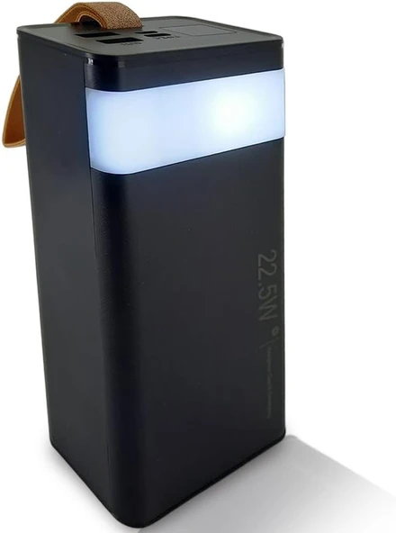 Coverzone Powerbank Led Işıklı Şarj Durumu Göstergesi Taşıma İpli 30000 mAh