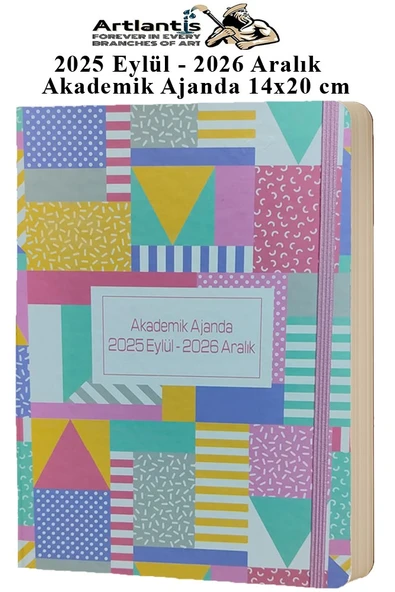 Akademik Ajanda 2025 Eylül - 2026 Aralık 17x24 cm Lastikli 1 Adet Ciltli Sert Kapak Planlayıcı Haftalık Ajanda - 2