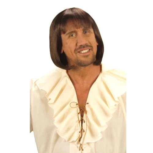 Kahve Renk Erkekler İçin Kısa Ortaçağ Peruğu - 2