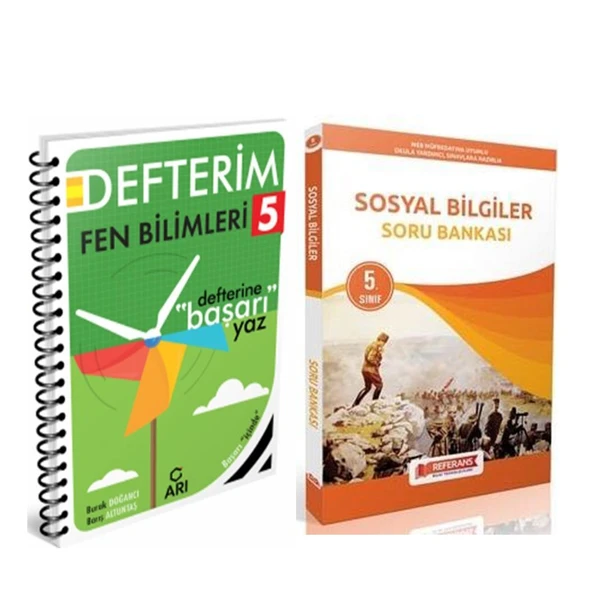 Arı 5. Sınıf Fen Bilimleri Akıllı Defteri ve Referans Sosyal Bilgiler Soru Bankası Seti 2 Kitap