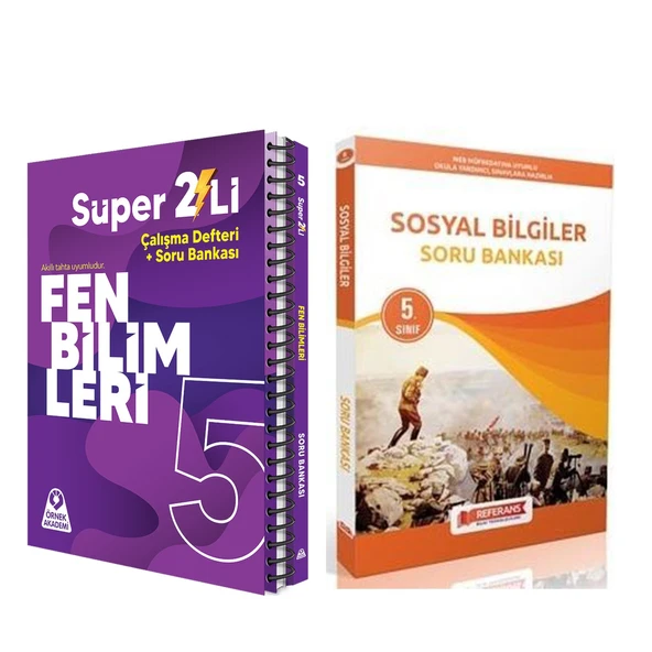 Örnek 5. Sınıf Süper İkili Fen Bilimleri Seti ve Referans Sosyal Bilgiler Soru Bankası 2 Kitap