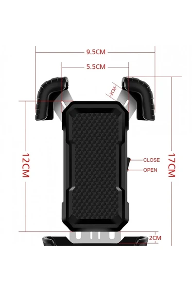 360° Derece Ayarlanabilen Gidon Bağlantılı Bisiklet Motosiklet İçin Abs 4-7.8″ İnç Telefon Tutucu - Resim 7