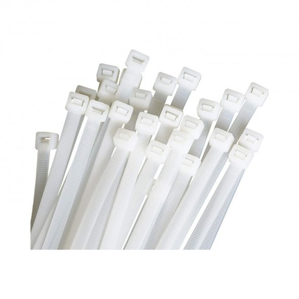 KABLO BAĞI PLASTİK CIRT KELEPÇE 4,8X380MM 100 ADET BEYAZ