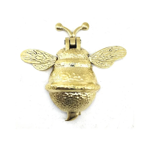 Antika Tarz Dekoratif Pirinç Arı Kapı Tokmağı, Taktak - Büyük, 163x150mm, Sarı ürün görseli