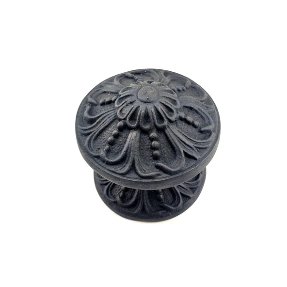 Antika Tarz Dekoratif Pirinç Çiçekli Kapı Tokmağı - 80 Mm Çap, Oksit ürün görseli