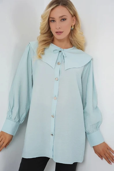 Bebe Yaka Uzun Tunik 5967 - Turkuaz
